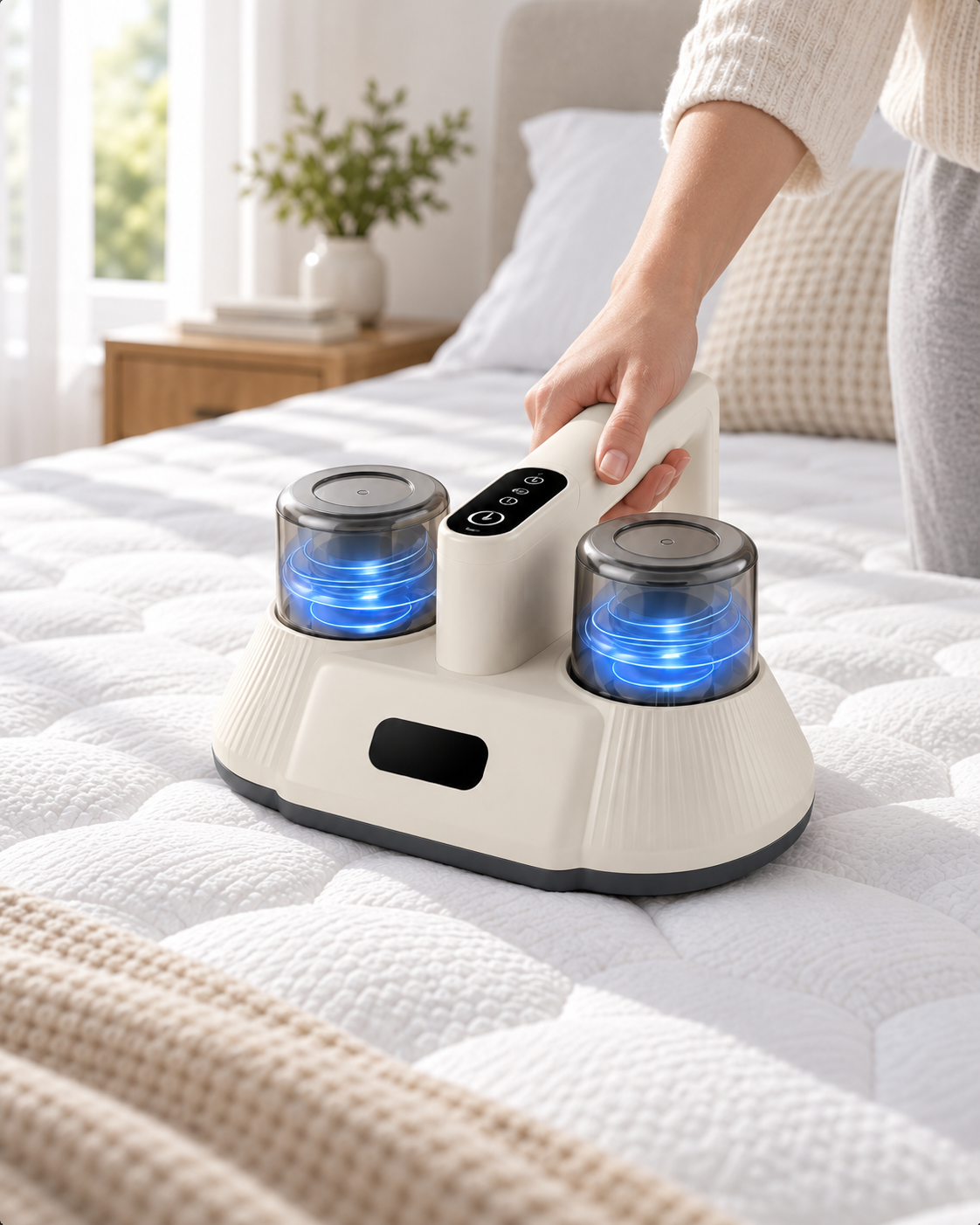 Luveira DeepClean cordless vacuum cleaning upholstered sofa fabric