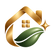 Luveira Home house and leaf icon mark